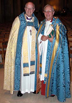 Canon Hanford with the Bishop following installation